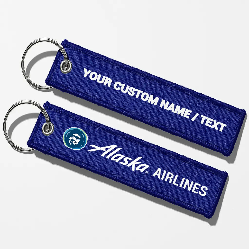 Alaska Airlines Crew & Staff Tag Key Chains - Blue - Personalized
