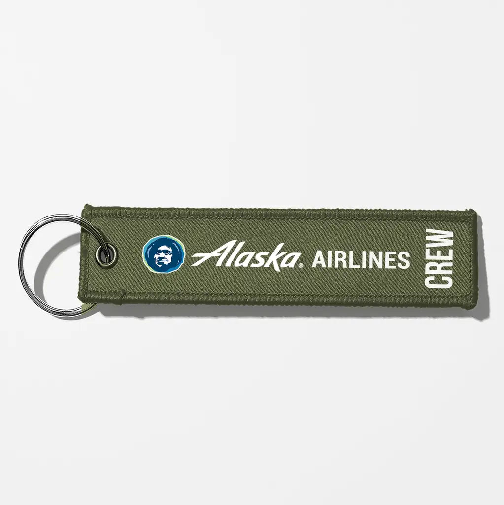 Alaska Airlines Crew & Staff Tag Key Chains - Green Army - Crew