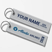 Thumbnail for Alaska Airlines Crew & Staff Tag Key Chains - Light Gray - Crew + Name