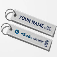 Thumbnail for Alaska Airlines Crew & Staff Tag Key Chains - White - Crew + Name