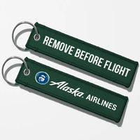 Thumbnail for Alaska Airlines Crew & Staff Tag Key Chains - Dark Green - Remove Before Flight