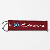Thumbnail for Alaska Airlines Crew & Staff Tag Key Chains - Dark Red