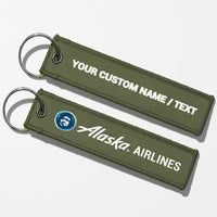 Thumbnail for Alaska Airlines Crew & Staff Tag Key Chains - Green Army - Personalized