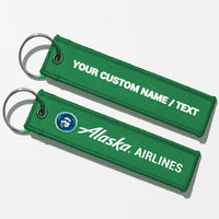 Thumbnail for Alaska Airlines Crew & Staff Tag Key Chains - Green - Personalized