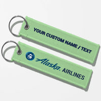 Thumbnail for Alaska Airlines Crew & Staff Tag Key Chains - Light Green - Personalized