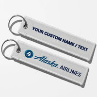 Thumbnail for Alaska Airlines Crew & Staff Tag Key Chains - White - Personalized