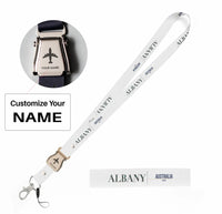Thumbnail for Albany (Australia) City Series seat belt lanyard - white with name