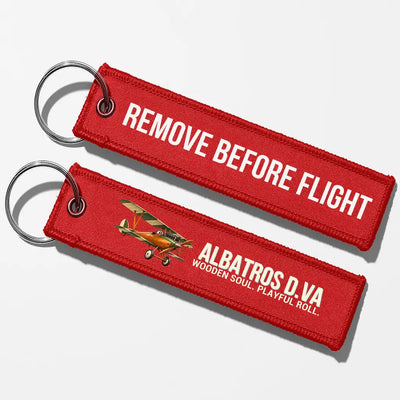 Cartoon Albatros D.Va Aviator Key Chains - Red - Remove Before Flight