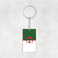 Thumbnail for Algeria Flag Designed Stainless Steel Flag Key Chains (Double Side)