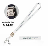 Thumbnail for Algiers City Series seat belt lanyard - white with name