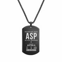 Thumbnail for Alice Springs Airport ASP - Necklace - Boarding Pass Style - Black