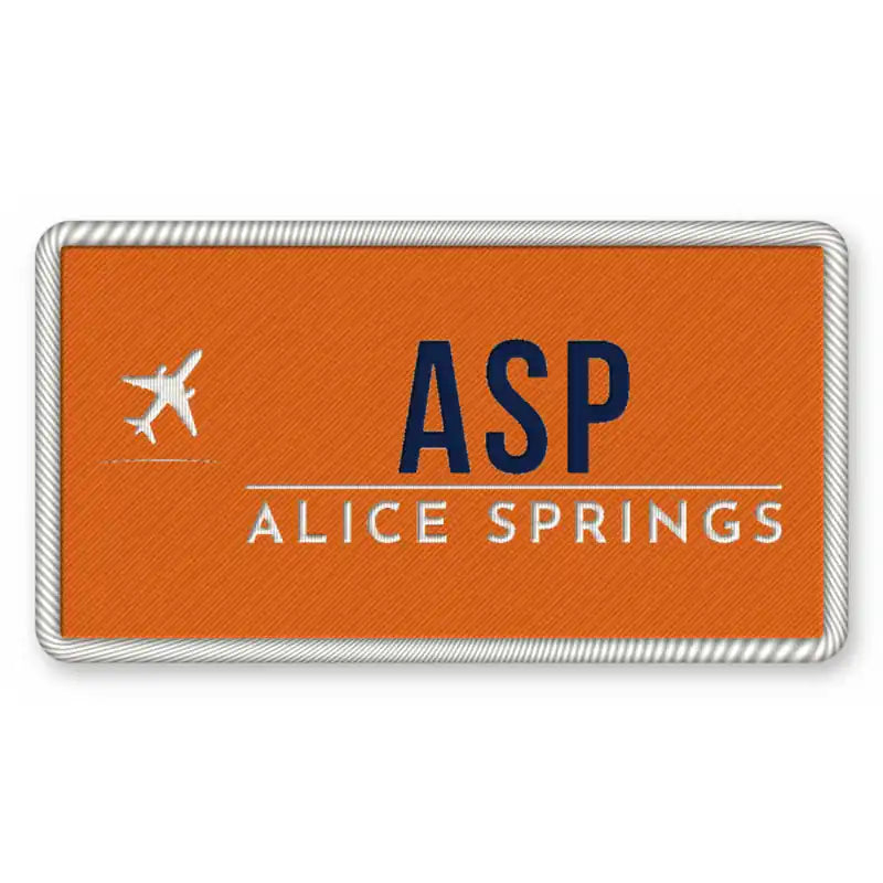 Alice Springs Airport (ASP) Patches - Rectangle - Orange Navy