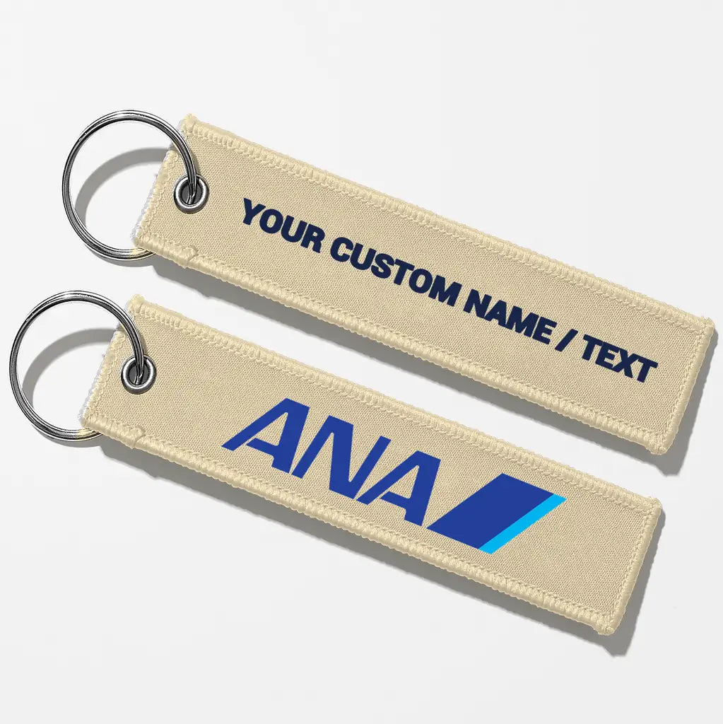 All Nippon Airways Crew & Staff Tag Key Chains - Beige - Personalized