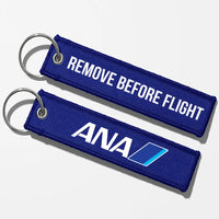 Thumbnail for All Nippon Airways Crew & Staff Tag Key Chains - Blue - Remove Before Flight