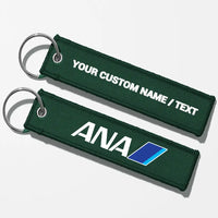 Thumbnail for All Nippon Airways Crew & Staff Tag Key Chains - Dark Green - Personalized