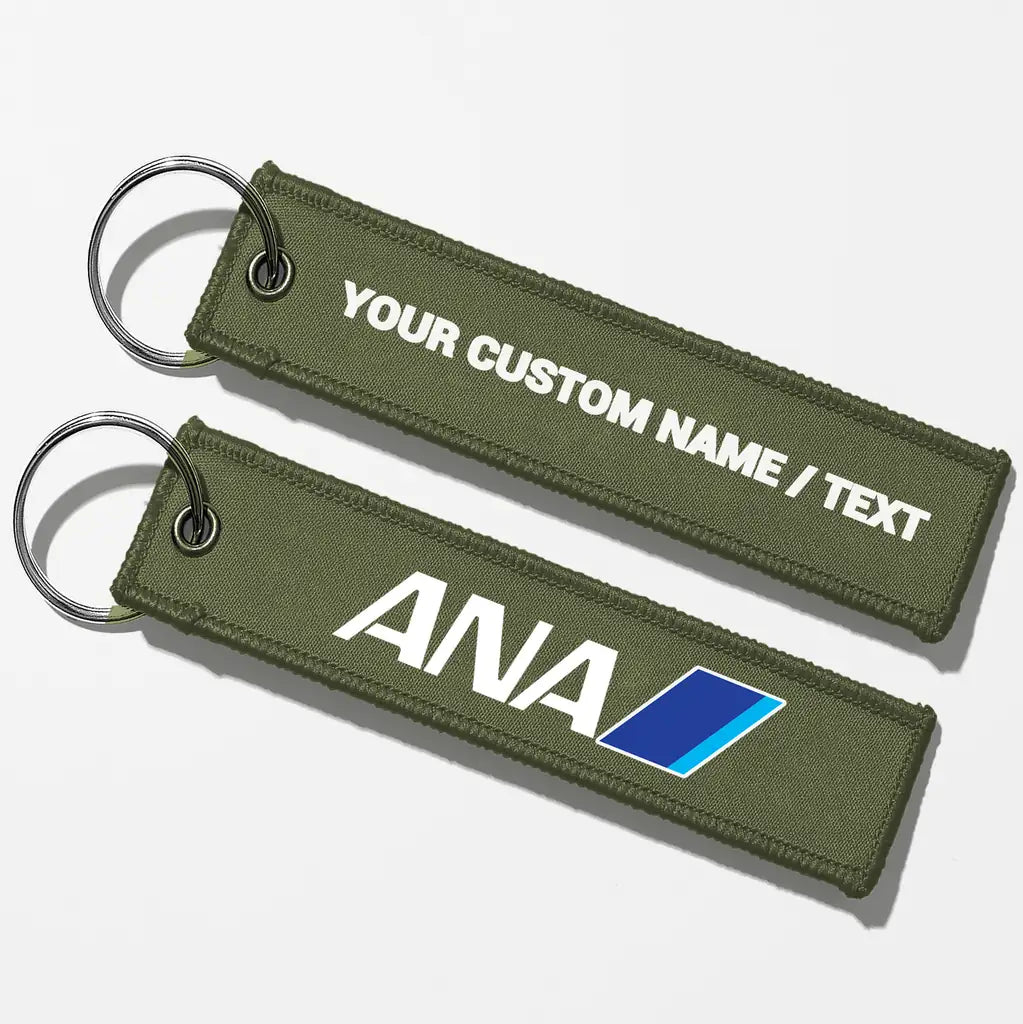 All Nippon Airways Crew & Staff Tag Key Chains - Green Army - Personalized