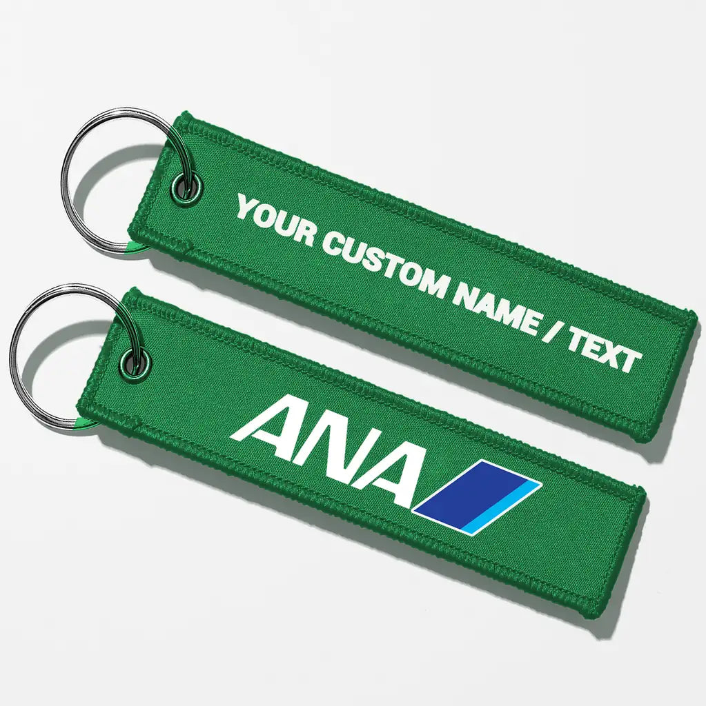 All Nippon Airways Crew & Staff Tag Key Chains - Green - Personalized