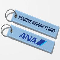 Thumbnail for All Nippon Airways Crew & Staff Tag Key Chains - Light Blue - Remove Before Flight