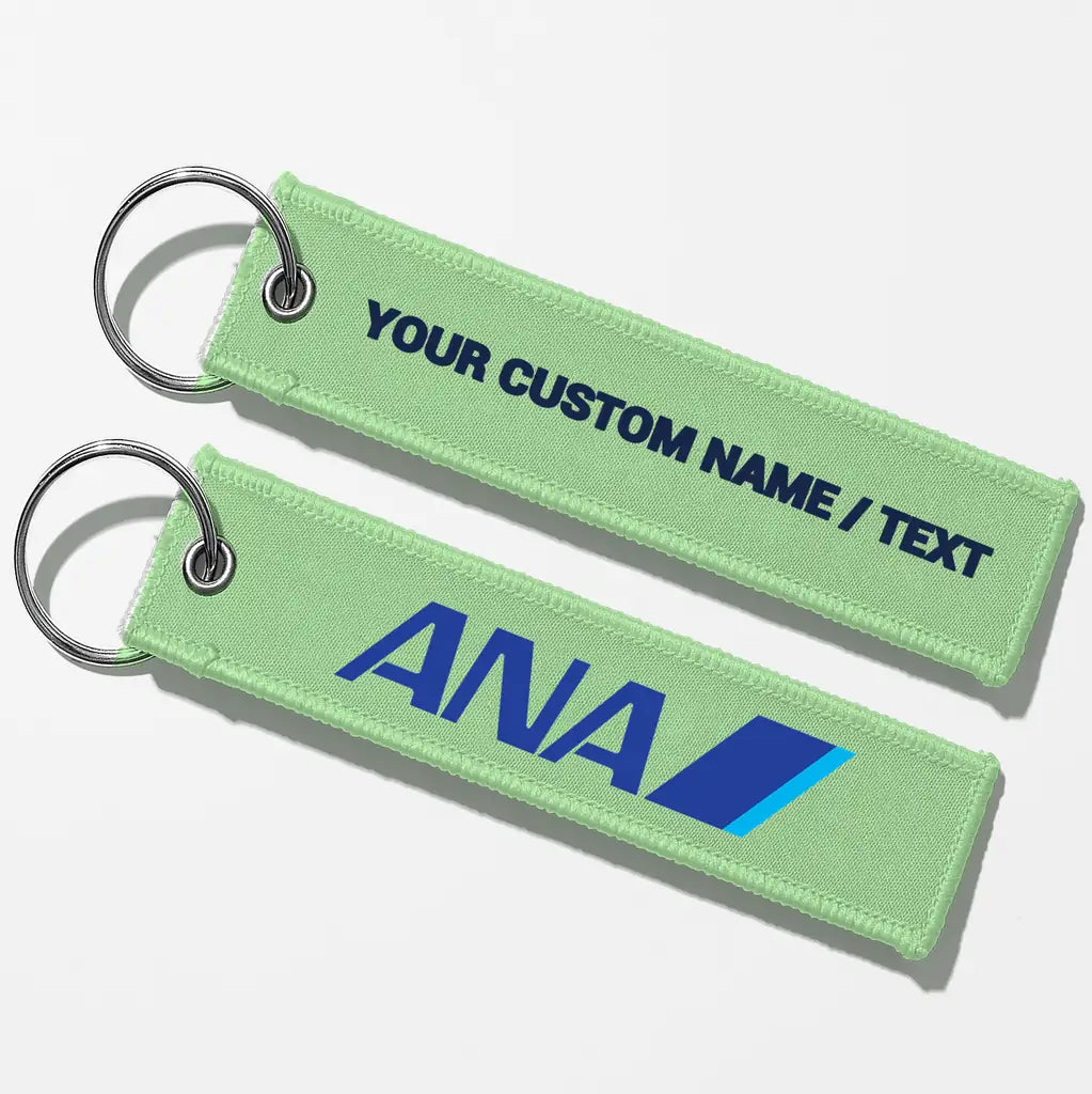 All Nippon Airways Crew & Staff Tag Key Chains - Light Green - Personalized