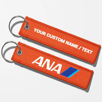 Thumbnail for All Nippon Airways Crew & Staff Tag Key Chains - Orange - Personalized