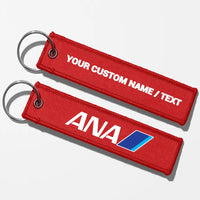 Thumbnail for All Nippon Airways Crew & Staff Tag Key Chains - Red - Personalized