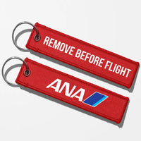 Thumbnail for All Nippon Airways Crew & Staff Tag Key Chains - Red - Remove Before Flight