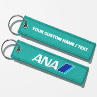 Thumbnail for All Nippon Airways Crew & Staff Tag Key Chains - Turquoise - Personalized