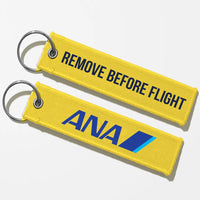 Thumbnail for All Nippon Airways Crew & Staff Tag Key Chains - Yellow - Remove Before Flight