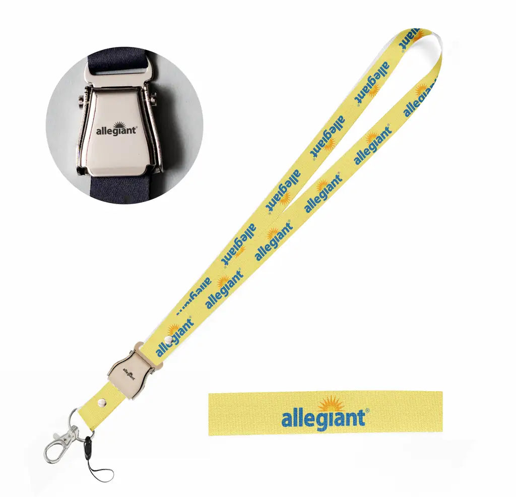 Allegiant Air Airlines seat belt lanyard - yellow