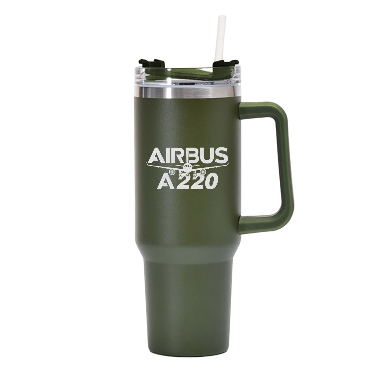 Amazing Airbus A220 Designed 40oz Stainless Steel Car Mug With Holder