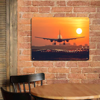 Thumbnail for Amazing Airbus A330 Landing at Sunset Printed Metal Sign