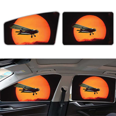 Amazing Antonov-2 With Sunset Car Sun Shade (Side window) aviation design on reflective polyester car side window sun shade.