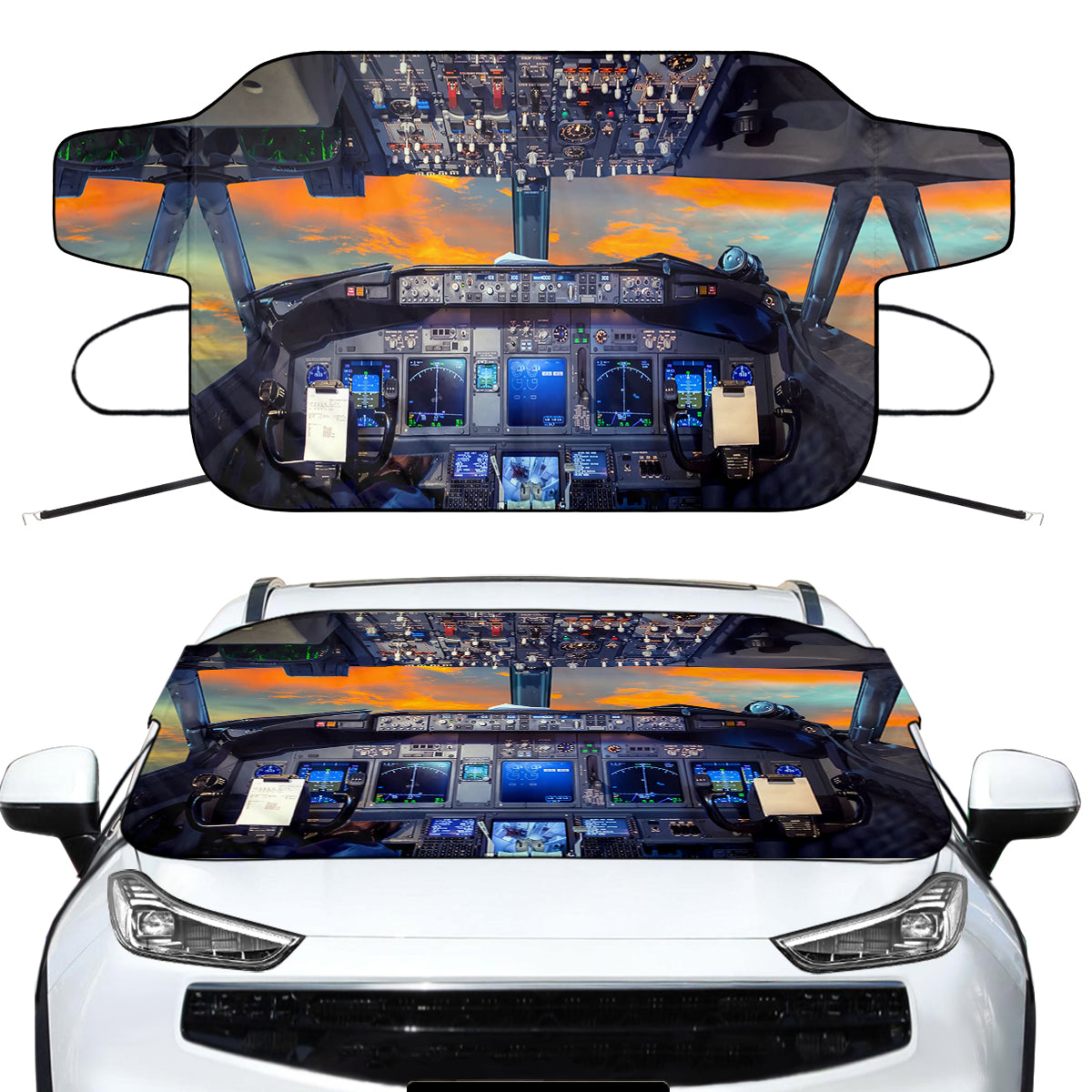 Amazing Boeing 737 Cockpit Designed Car Windshield Snow Covers