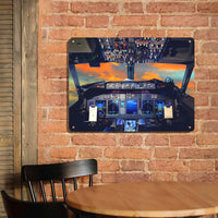 Thumbnail for Amazing Boeing 737 Cockpit Printed Metal Sign