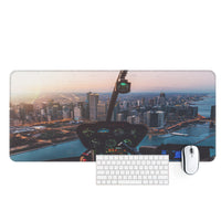 Thumbnail for Amazing City View from Helicopter Cockpit Designed Desk Mats
