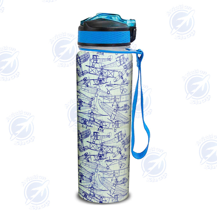 Amazing Drawings of Old Aircrafts Designed Sports Kettles