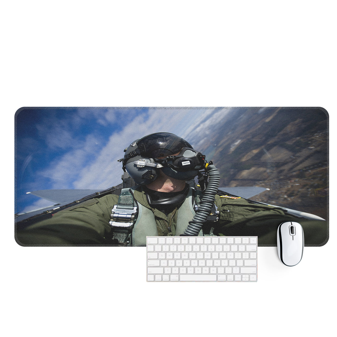 Amazing Military Pilot Selfie Designed Desk Mats