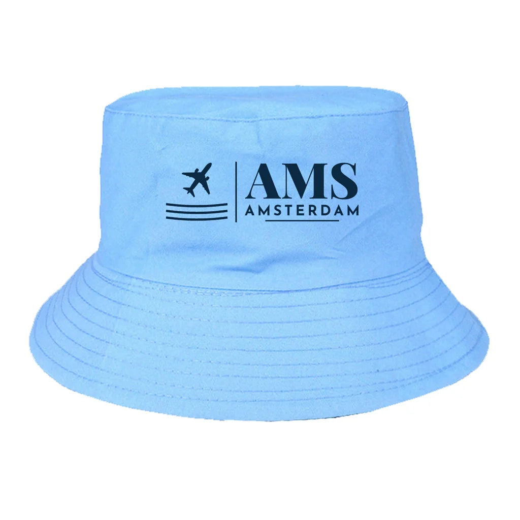 Amsterdam Airport Schiphol (AMS) summer hat - light blue