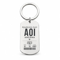 Thumbnail for Ancona Falconara Airport AOI - Key Chain - Boarding Pass Style - Silver