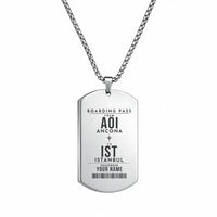 Thumbnail for Ancona Falconara Airport AOI - Necklace - Customizable Boarding Pass - Silver