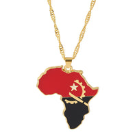 Thumbnail for Angola Map Flag Necklace