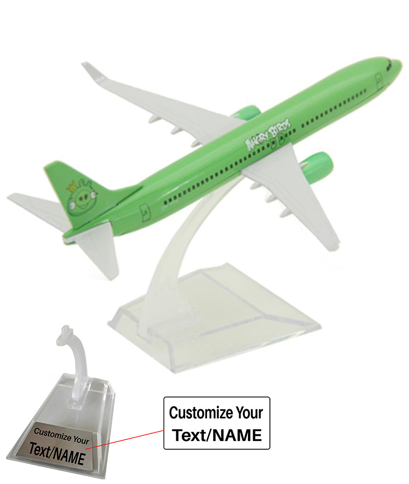 Angry Birds Green Pigs Boeing 737 Airplane Model (16CM)