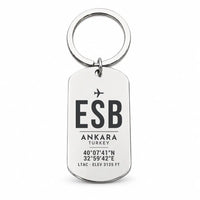 Thumbnail for Ankara Esenboga Airport ESB - Key Chain - Original Design - Silver