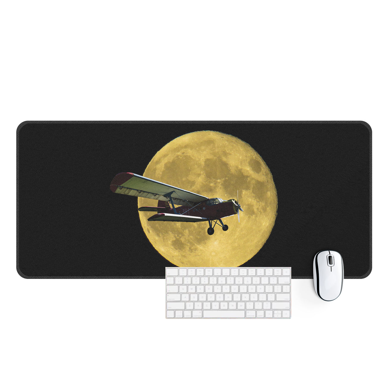 Antonov-2 With Moon Designed Desk Mats