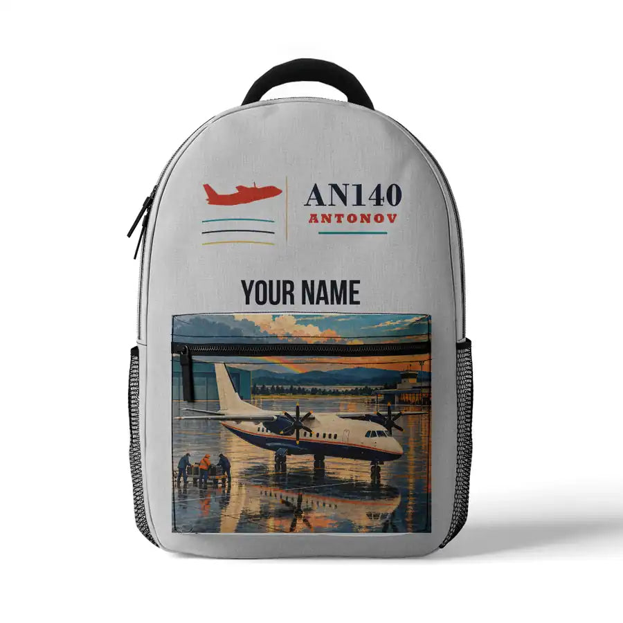 Antonov An-140 - 3D Backpack - White + Name
