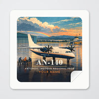 Thumbnail for Antonov An-140 - 3D + Name - Square Sticker - Peel