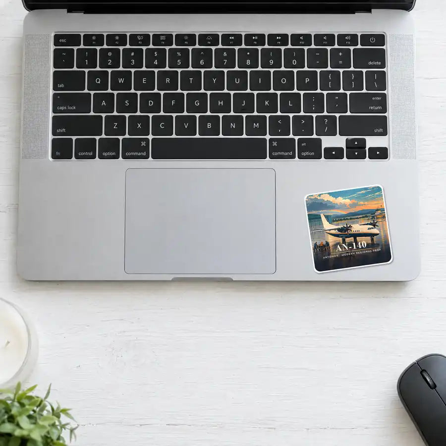 Antonov An-140 - 3D - Square Sticker - Laptop