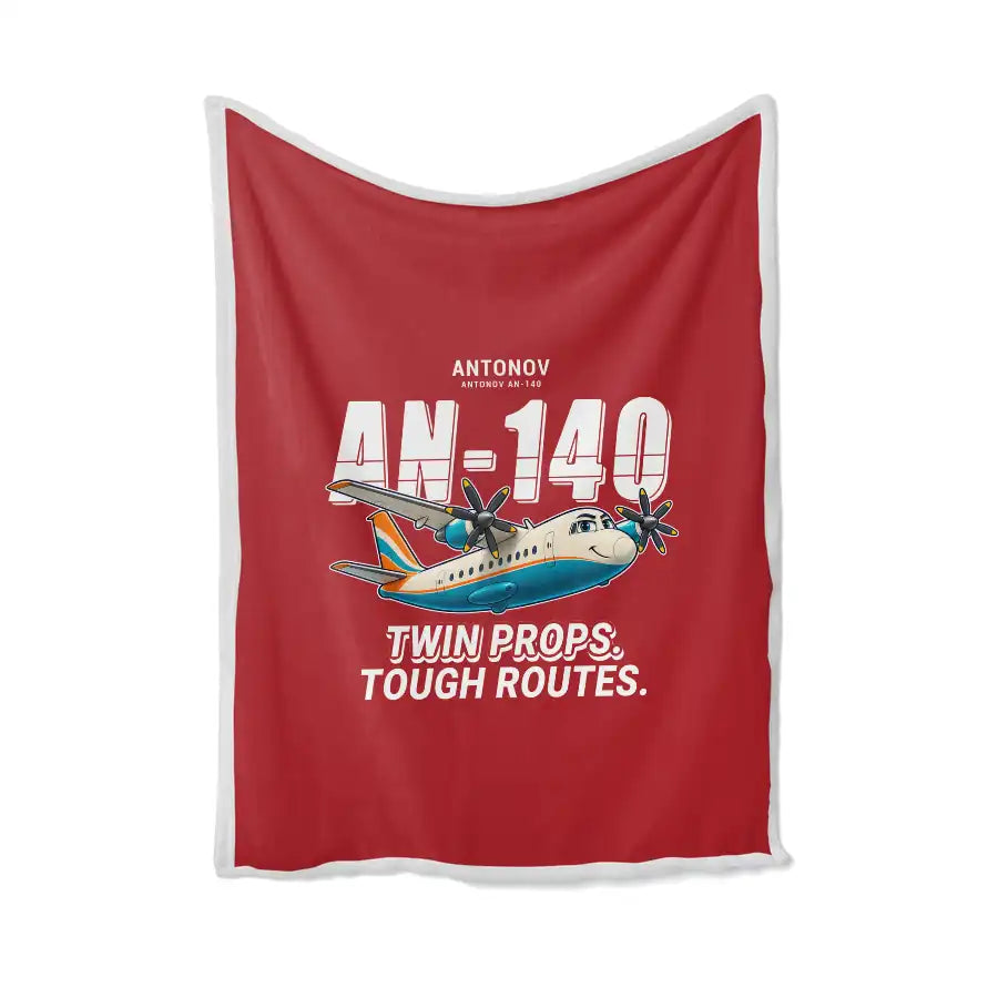 Antonov An-140 - Cartoon - Blanket - Red