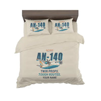 Thumbnail for Antonov An-140 - Cartoon + Name - Bedding Set - Beige