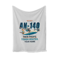 Thumbnail for Antonov An-140 - Cartoon + Name - Blanket - Light Gray